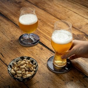 two glasses of beer