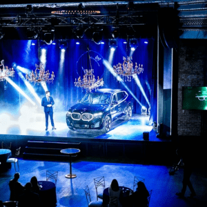 A new BMW car release presentation being held in the Garden Theater