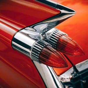 Detroit classic car, red